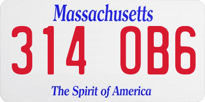 MA license plate 314OB6