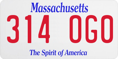 MA license plate 314OG0