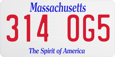 MA license plate 314OG5