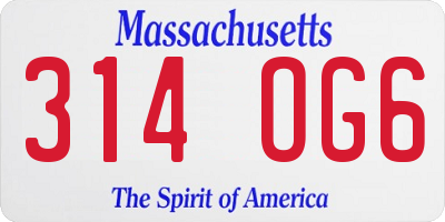 MA license plate 314OG6