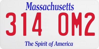 MA license plate 314OM2