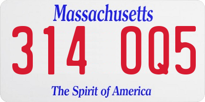 MA license plate 314OQ5