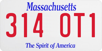 MA license plate 314OT1