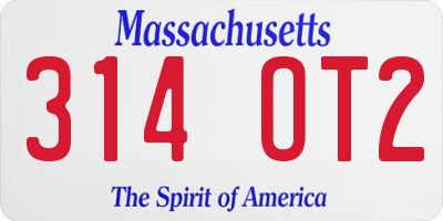 MA license plate 314OT2