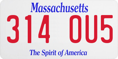 MA license plate 314OU5
