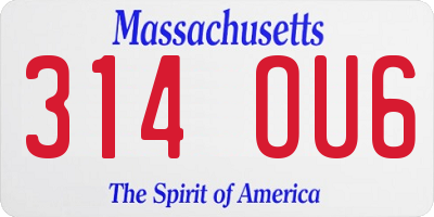 MA license plate 314OU6