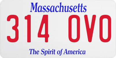 MA license plate 314OV0