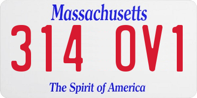 MA license plate 314OV1