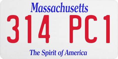 MA license plate 314PC1