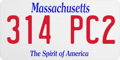 MA license plate 314PC2