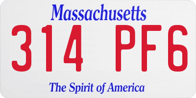 MA license plate 314PF6