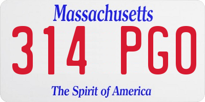 MA license plate 314PG0