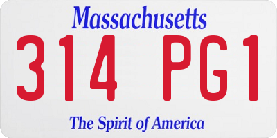 MA license plate 314PG1