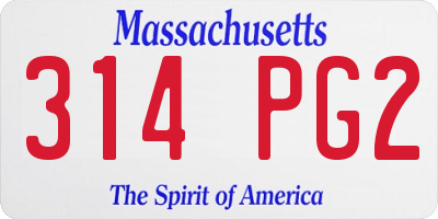 MA license plate 314PG2