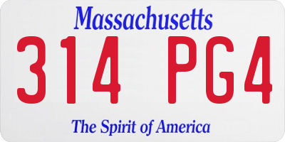 MA license plate 314PG4