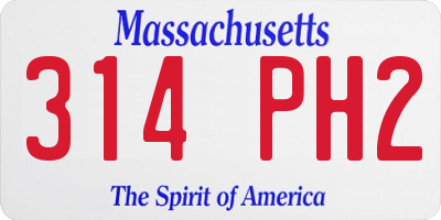 MA license plate 314PH2