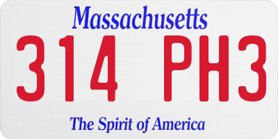 MA license plate 314PH3