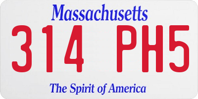 MA license plate 314PH5