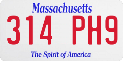 MA license plate 314PH9