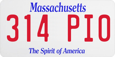 MA license plate 314PI0