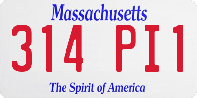 MA license plate 314PI1