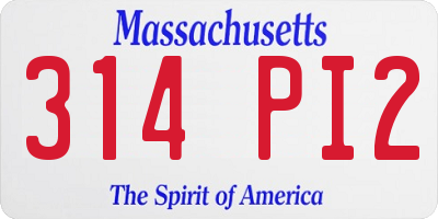 MA license plate 314PI2