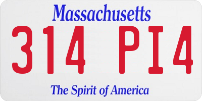 MA license plate 314PI4