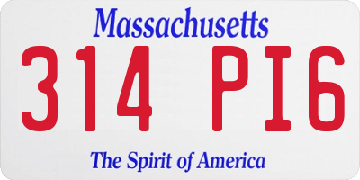 MA license plate 314PI6