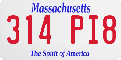 MA license plate 314PI8