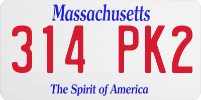 MA license plate 314PK2