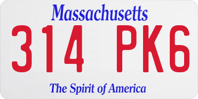 MA license plate 314PK6