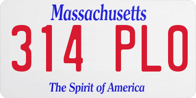 MA license plate 314PL0