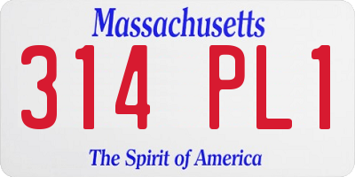 MA license plate 314PL1