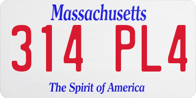 MA license plate 314PL4
