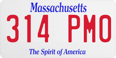 MA license plate 314PM0
