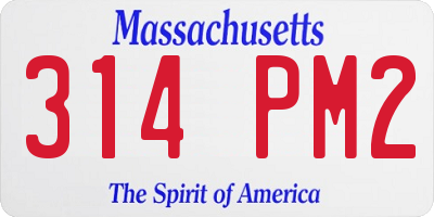 MA license plate 314PM2