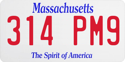 MA license plate 314PM9