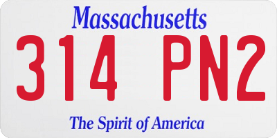 MA license plate 314PN2