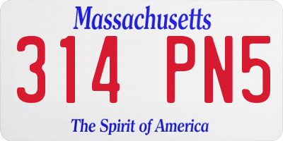 MA license plate 314PN5