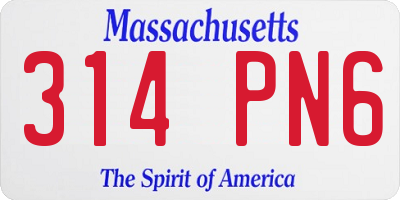 MA license plate 314PN6