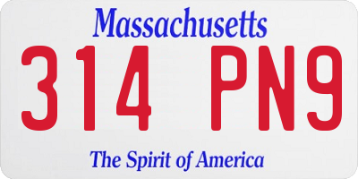 MA license plate 314PN9