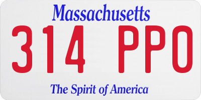 MA license plate 314PP0