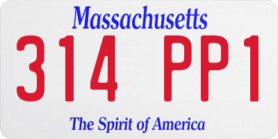 MA license plate 314PP1