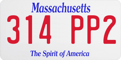 MA license plate 314PP2