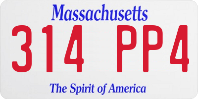 MA license plate 314PP4