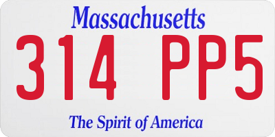 MA license plate 314PP5