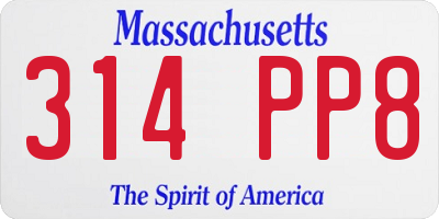 MA license plate 314PP8