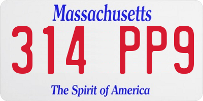 MA license plate 314PP9