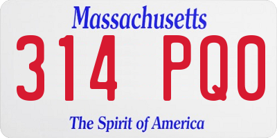 MA license plate 314PQ0