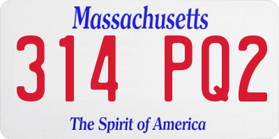MA license plate 314PQ2
